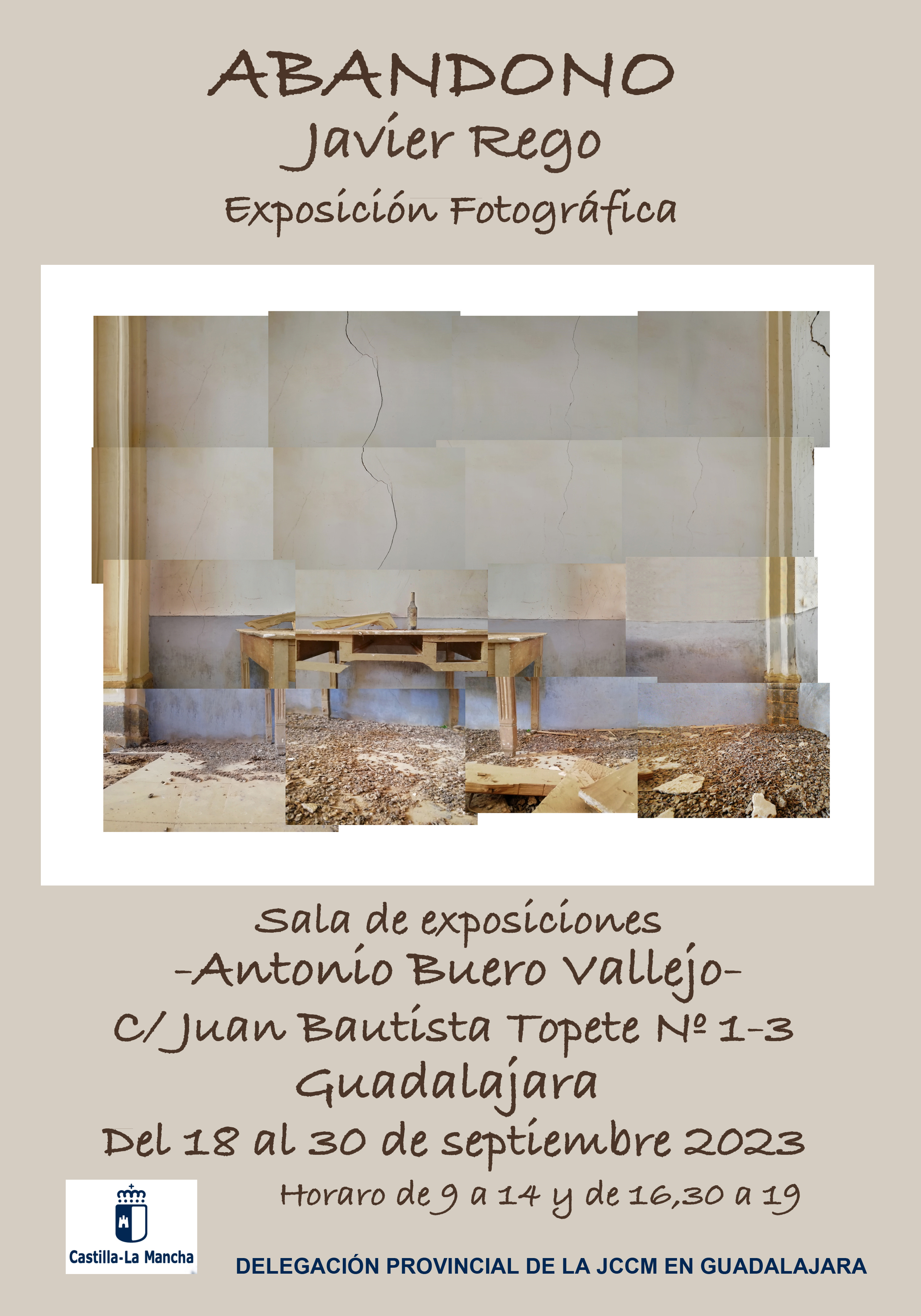 Cartel Exposición Abandono de Javier Rego Cartel Exposición Abandono de Javier Rego