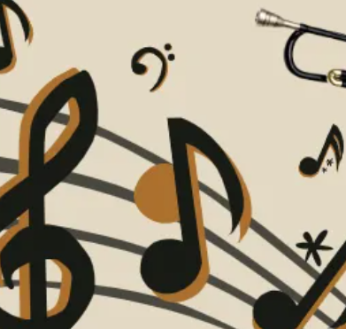 Cartel con notas musicales Cartel con notas musicales