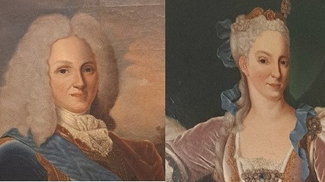Imagen. Retratos Felipe V e Isabel de Farnesio. Muestra Proyecto “Colaborador@s necesari@s”.