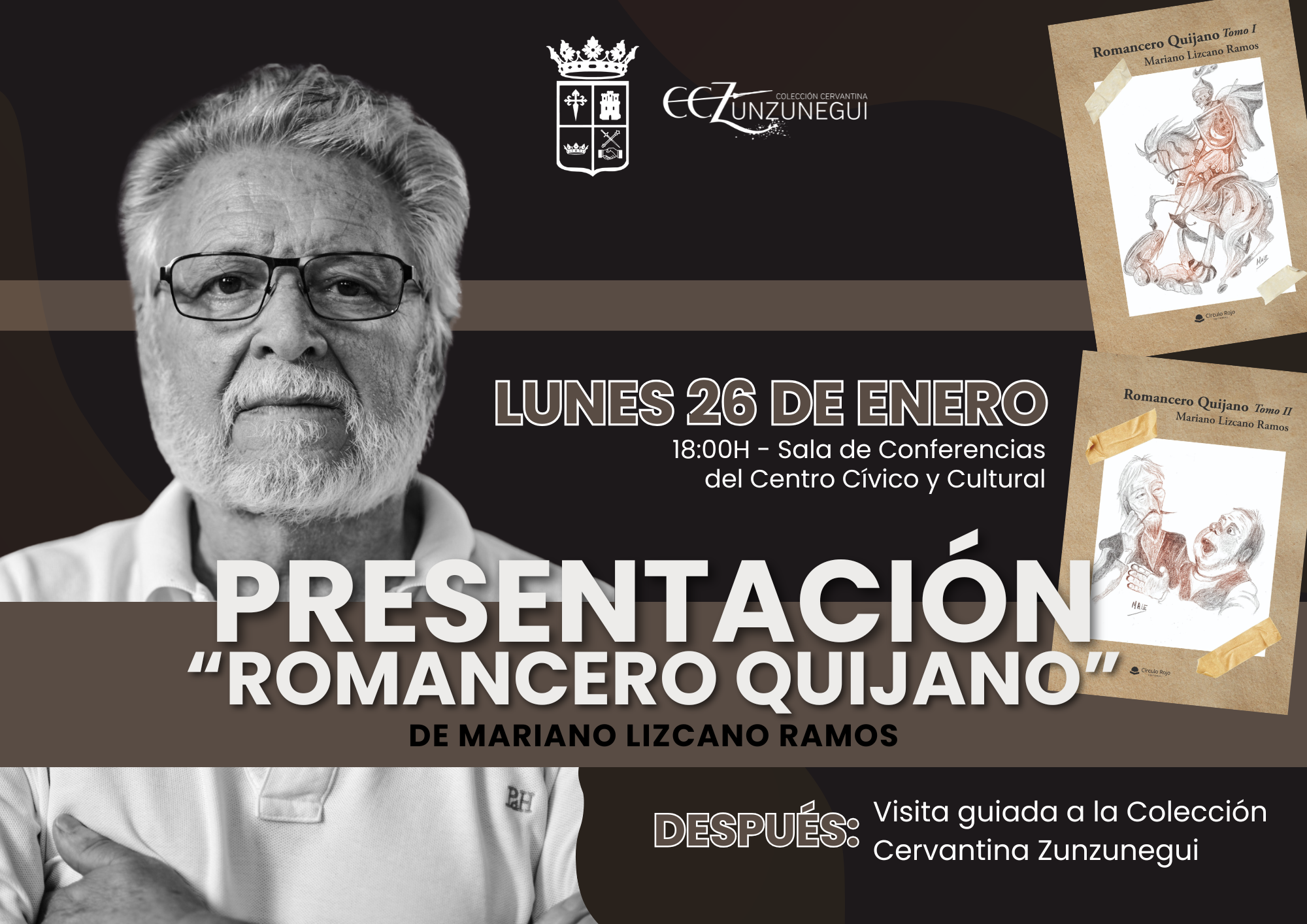 Presentación de "Romancero Quijano". Don Quijote de La Mancha versificado en más de 37.000 versos de Mariano Lizcano