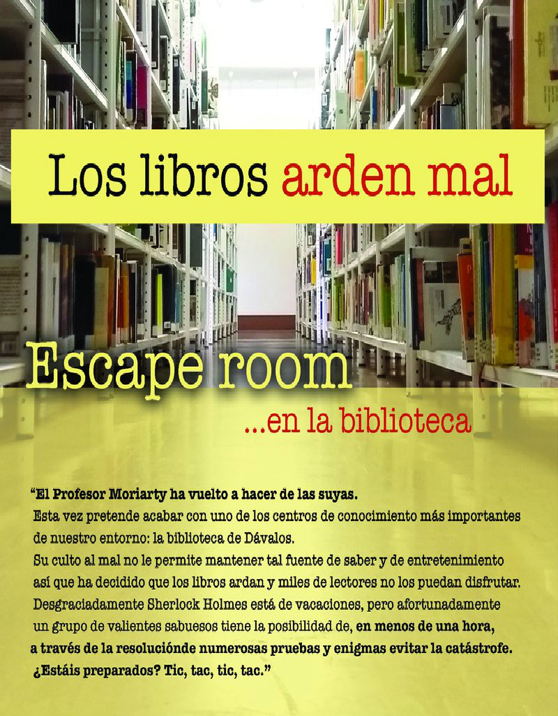 Imagen de la actividad Los libros arden mal : escape room en la biblioteca Imagen de la actividad Los libros arden mal : escape room en la biblioteca
