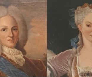 Imagen. Retratos Felipe V e Isabel de Farnesio. Muestra Proyecto “Colaborador@s necesari@s”.
