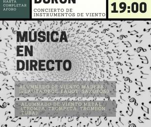 Concierto Conservatorio Sebastián Durón. Instrumentos de viento
