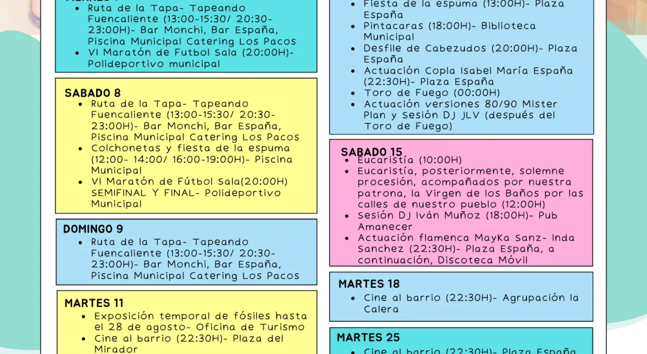 AGENDA CULTURAL Y DE OCIO 2026